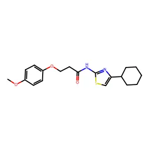N-(4-cyclohexyl-1,3-thiazol-2-yl)-3-(4-methoxyphenoxy)propanamide structure