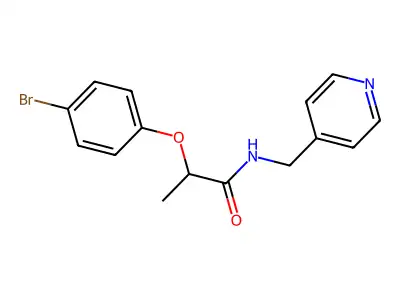 2-(4-bromophenoxy)-N-(pyridin-4-ylmethyl)propanamide structure