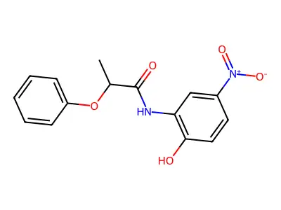 N-(2-hydroxy-5-nitrophenyl)-2-phenoxypropanamide structure