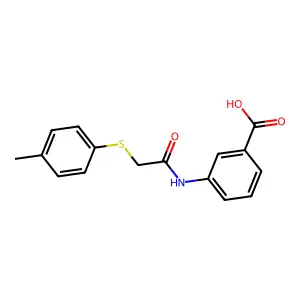 3-({[(4-Methylphenyl)sulfanyl]acetyl}amino)benzoic acid structure