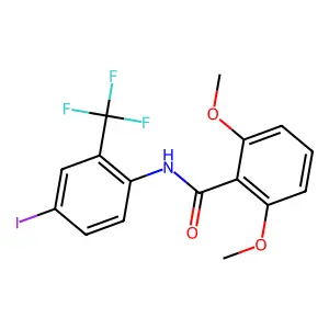 N-[4-iodo-2-(trifluoromethyl)phenyl]-2,6-dimethoxybenzamide structure