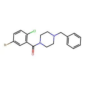 (4-Benzylpiperazin-1-yl)-(5-bromo-2-chlorophenyl)methanone structure