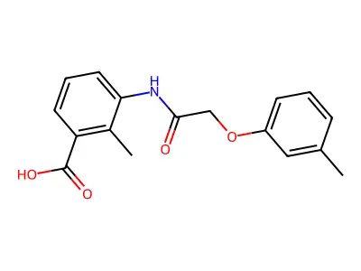 2-Methyl-3-{[(3-methylphenoxy)acetyl]amino}benzoic acid structure