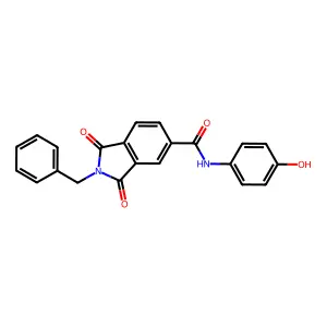 2-benzyl-N-(4-hydroxyphenyl)-1,3-dioxoisoindole-5-carboxamide structure
