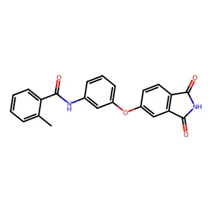 N-[3-(1,3-dioxoisoindol-5-yl)oxyphenyl]-2-methylbenzamide structure