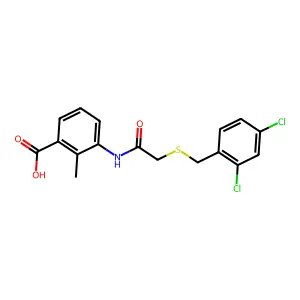 3-({[(2,4-Dichlorobenzyl)thio]acetyl}amino)-2-methylbenzoic acid structure