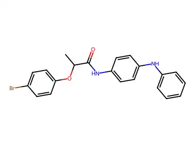 N-(4-anilinophenyl)-2-(4-bromophenoxy)propanamide structure