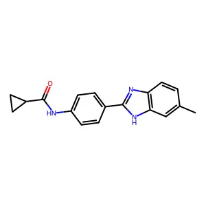 N-[4-(6-methyl-1H-benzimidazol-2-yl)phenyl]cyclopropanecarboxamide structure