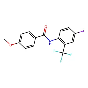 N-[4-iodo-2-(trifluoromethyl)phenyl]-4-methoxybenzamide structure