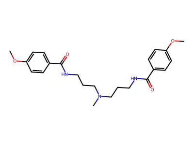 4-methoxy-N-[3-[3-[(4-methoxybenzoyl)amino]propyl-methylamino]propyl]benzamide structure