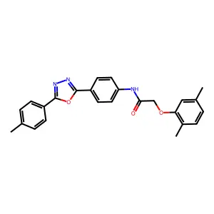 2-(2,5-dimethylphenoxy)-N-[4-[5-(4-methylphenyl)-1,3,4-oxadiazol-2-yl]phenyl]acetamide structure