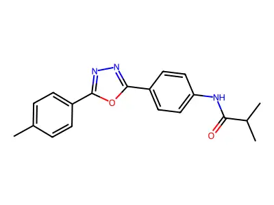 2-methyl-N-[4-[5-(4-methylphenyl)-1,3,4-oxadiazol-2-yl]phenyl]propanamide structure