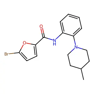 5-bromo-N-[2-(4-methylpiperidin-1-yl)phenyl]furan-2-carboxamide structure