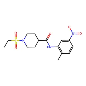 1-ethylsulfonyl-N-(2-methyl-5-nitrophenyl)piperidine-4-carboxamide structure
