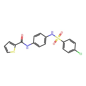 N-[4-[(4-chlorophenyl)sulfonylamino]phenyl]thiophene-2-carboxamide structure