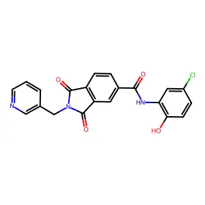 N-(5-chloro-2-hydroxyphenyl)-1,3-dioxo-2-(pyridin-3-ylmethyl)isoindole-5-carboxamide structure