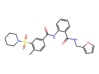 N-[2-(furan-2-ylmethylcarbamoyl)phenyl]-4-methyl-3-piperidin-1-ylsulfonylbenzamide structure