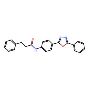 3-phenyl-N-[4-(5-phenyl-1,3,4-oxadiazol-2-yl)phenyl]propanamide structure