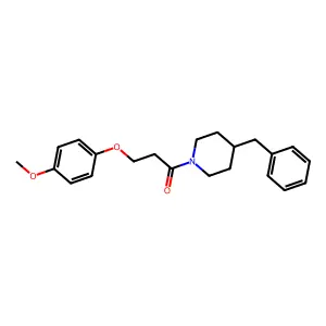 1-(4-Benzylpiperidin-1-yl)-3-(4-methoxyphenoxy)propan-1-one structure