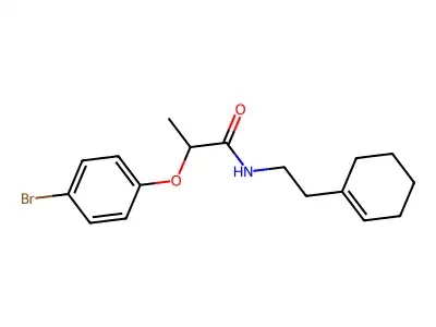 2-(4-bromophenoxy)-N-[2-(cyclohexen-1-yl)ethyl]propanamide structure