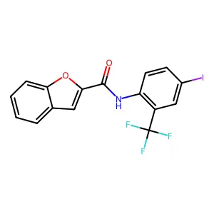 N-[4-iodo-2-(trifluoromethyl)phenyl]-1-benzofuran-2-carboxamide structure