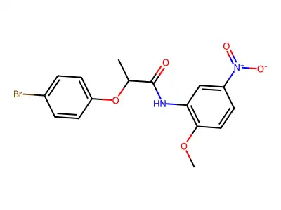 2-(4-bromophenoxy)-N-(2-methoxy-5-nitrophenyl)propanamide structure