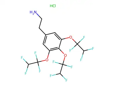 Benzeneethanamine, 3,4,5-tris(1,1,2,2-tetrafluoroethoxy)-, hydrochloride structure