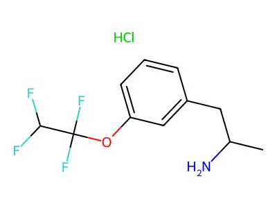 Benzeneethanamine, alpha-methyl-3-(1,1,2,2-tetrafluoroethoxy)-, hydrochloride structure