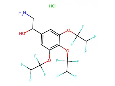 alpha-(Aminomethyl)-3,4,5-tris(1,1,2,2-tetrafluoroethoxy)benzenemethanol hydrochloride structure