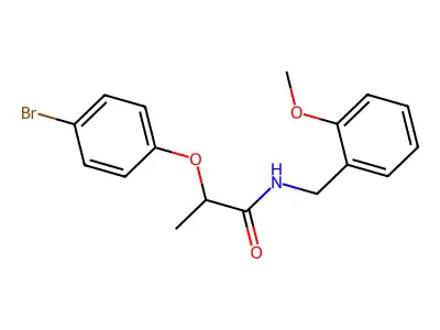 2-(4-bromophenoxy)-N-[(2-methoxyphenyl)methyl]propanamide structure