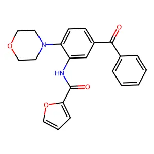 N-[5-benzoyl-2-(4-morpholinyl)phenyl]-2-furamide structure
