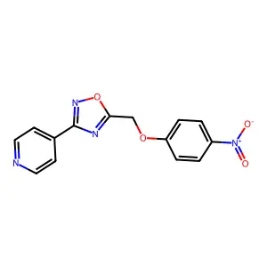 4-{5-[(4-Nitrophenoxy)methyl]-1,2,4-oxadiazol-3-yl}pyridine structure
