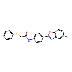 N-[4-(5-methyl-1,3-benzoxazol-2-yl)phenyl]-2-phenylsulfanylacetamide structure