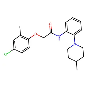 2-(4-chloro-2-methylphenoxy)-N-[2-(4-methylpiperidin-1-yl)phenyl]acetamide structure
