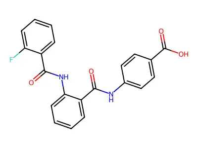 4-{[(2-{[(2-Fluorophenyl)carbonyl]amino}phenyl)carbonyl]amino}benzoic acid structure