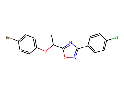 5-[1-(4-Bromophenoxy)ethyl]-3-(4-chlorophenyl)-1,2,4-oxadiazole structure