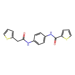 N-[4-[(2-thiophen-2-ylacetyl)amino]phenyl]thiophene-2-carboxamide structure