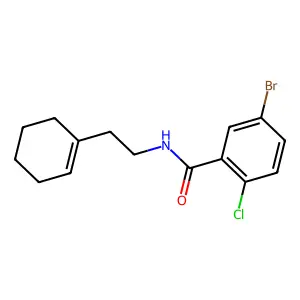5-bromo-2-chloro-N-[2-(cyclohexen-1-yl)ethyl]benzamide structure