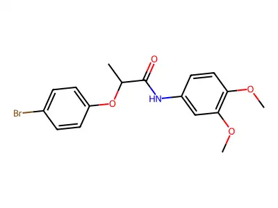2-(4-bromophenoxy)-N-(3,4-dimethoxyphenyl)propanamide structure