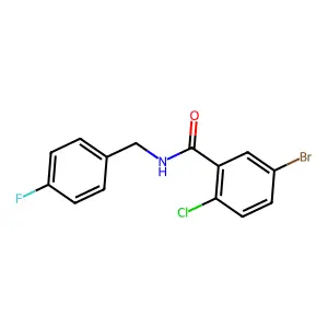 5-bromo-2-chloro-N-[(4-fluorophenyl)methyl]benzamide structure