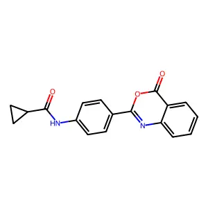 N-[4-(4-oxo-3,1-benzoxazin-2-yl)phenyl]cyclopropanecarboxamide structure
