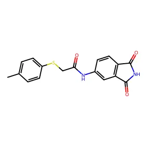 N-(1,3-dioxo-2,3-dihydro-1H-isoindol-5-yl)-2-[(4-methylphenyl)sulfanyl]acetamide structure
