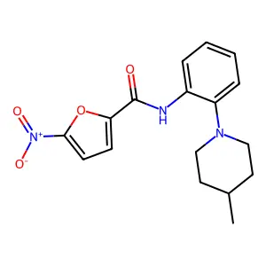 N-[2-(4-methylpiperidin-1-yl)phenyl]-5-nitrofuran-2-carboxamide structure