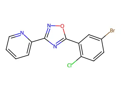 2-[5-(5-Bromo-2-chlorophenyl)-1,2,4-oxadiazol-3-yl]pyridine structure