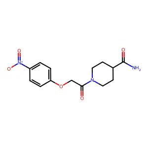 1-[(4-Nitrophenoxy)acetyl]piperidine-4-carboxamide structure
