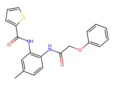 N-[5-methyl-2-[(2-phenoxyacetyl)amino]phenyl]thiophene-2-carboxamide structure