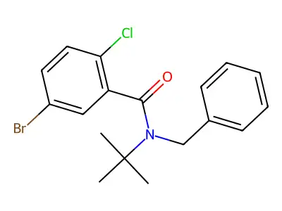 N-benzyl-5-bromo-N-tert-butyl-2-chlorobenzamide structure