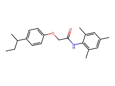 2-(4-butan-2-ylphenoxy)-N-(2,4,6-trimethylphenyl)acetamide structure