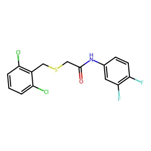 2-[(2,6-dichlorophenyl)methylsulfanyl]-N-(3,4-difluorophenyl)acetamide structure
