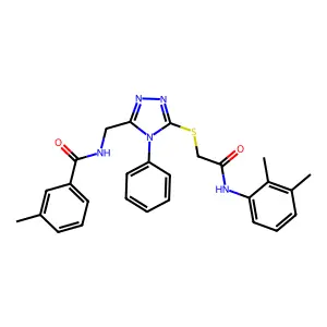 N-[[5-[2-(2,3-dimethylanilino)-2-oxoethyl]sulfanyl-4-phenyl-1,2,4-triazol-3-yl]methyl]-3-methylbenzamide structure